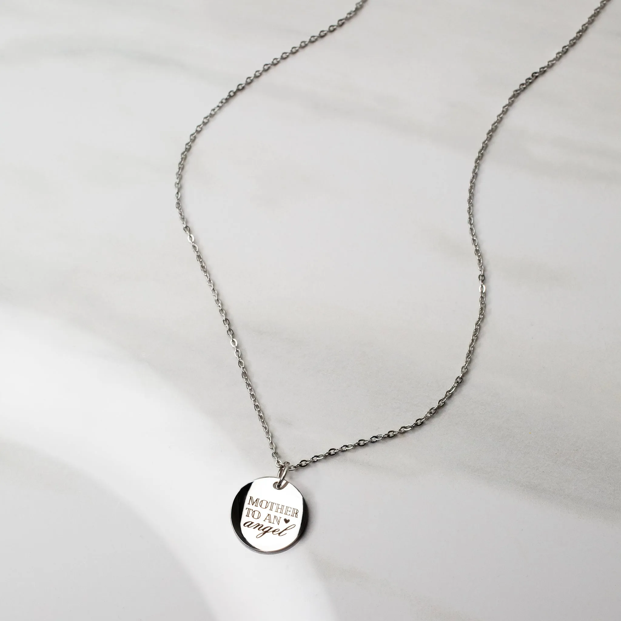 Mother to an Angel Engraved Pendant Necklace