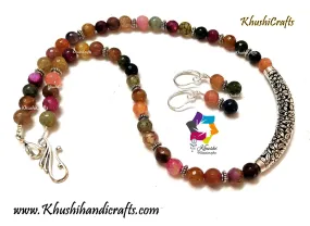 Multicolored Semiprecious Agate Necklace