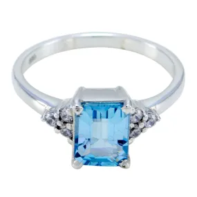 Natural Gem Blue Topaz 925 Sterling Silver Ring Most Selling Items