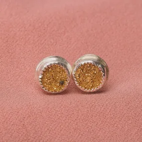 No. 2 Gold Druzy Quartz Earrings