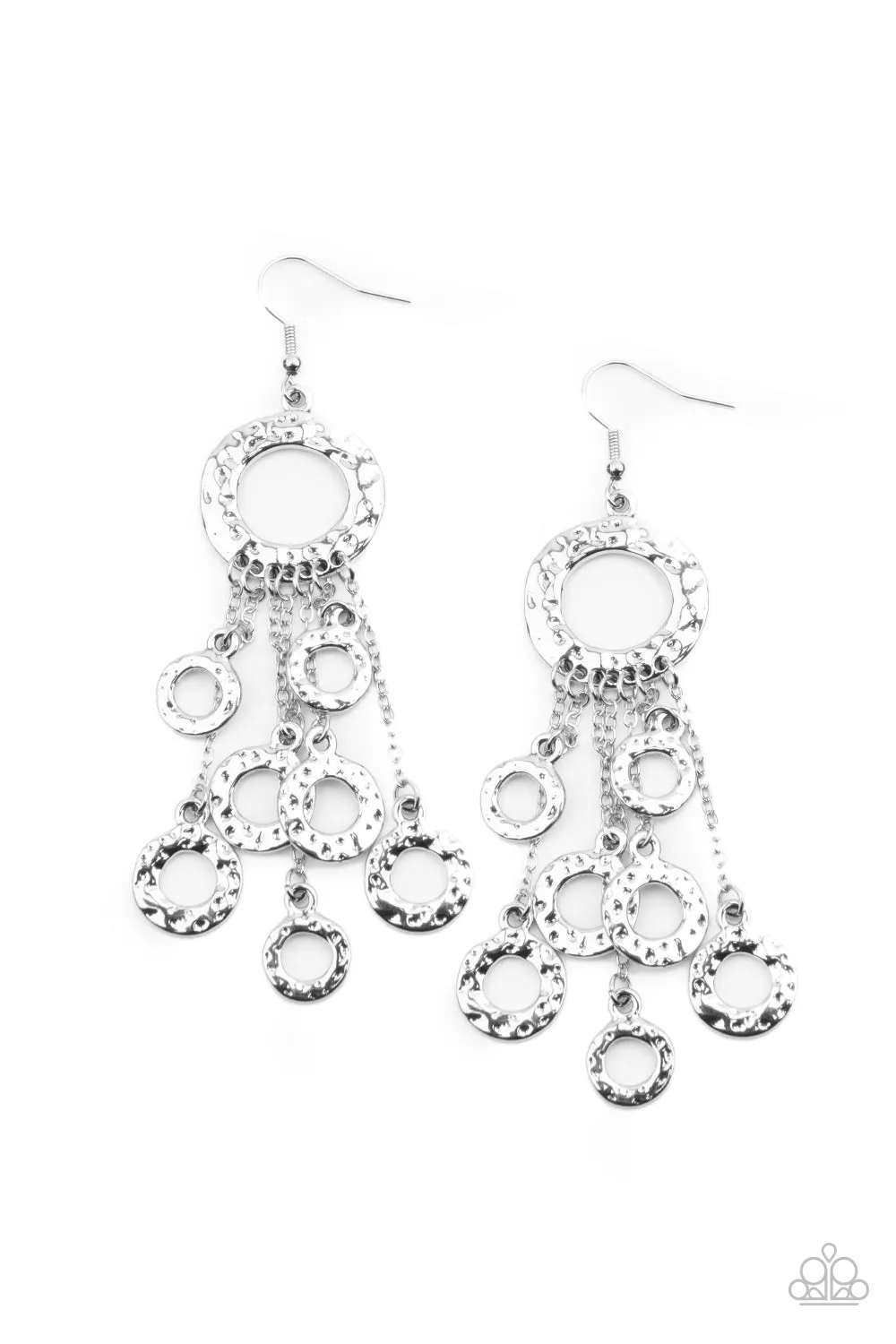 Paparazzi Earring ~ Right Under Your NOISE - Silver