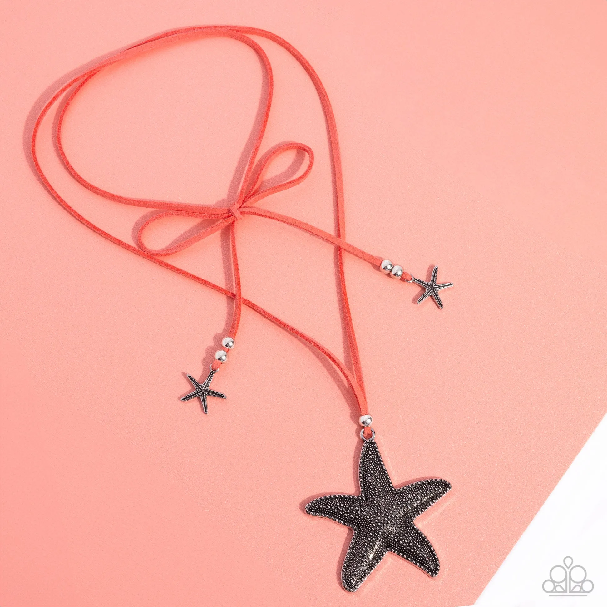 Paparazzi Starfish Sentiment Orange Necklace & Earring Set