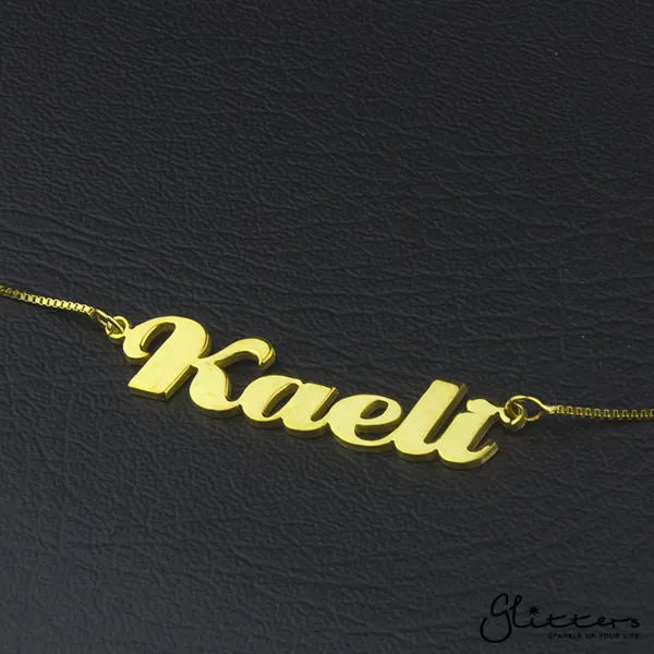 Personalised 24K Gold Plated Sterling Silver Name Necklace-Script 2