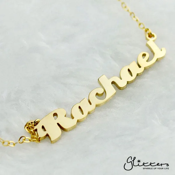 Personalised 24K Gold Plated Sterling Silver Name Necklace-Script 2