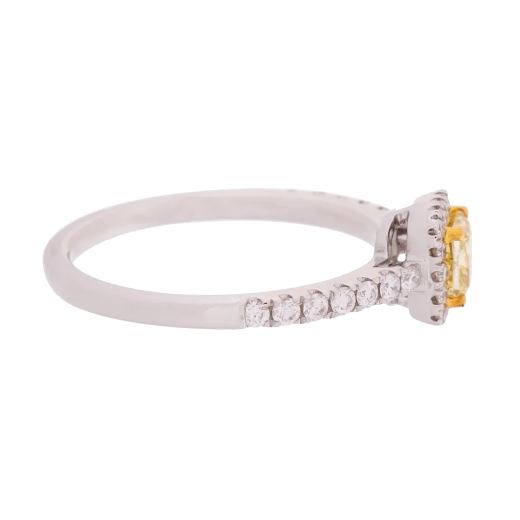 Princess Cut Fancy Yellow Diamond Ring