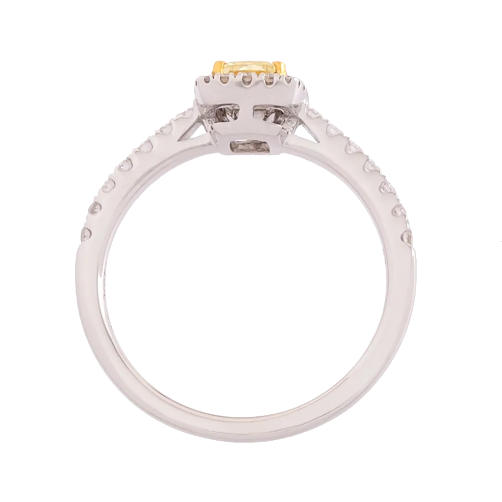 Princess Cut Fancy Yellow Diamond Ring