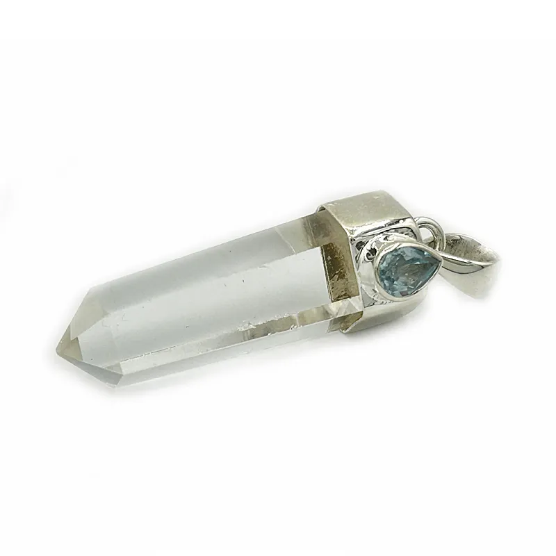 Quartz Blue Topaz Point Pendant