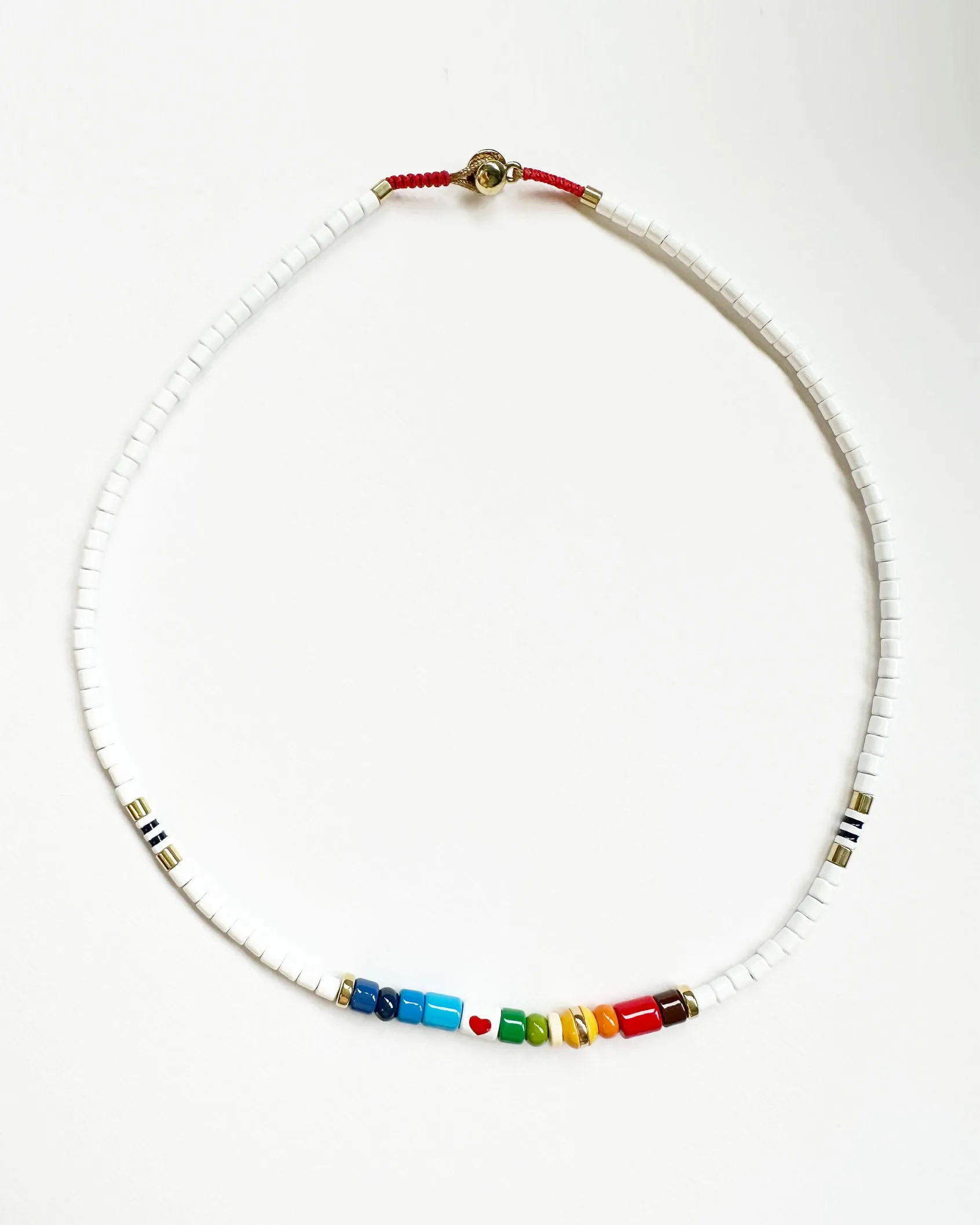 Rainbow & Heart beaded necklace