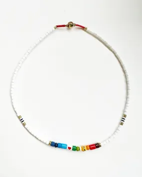 Rainbow & Heart beaded necklace