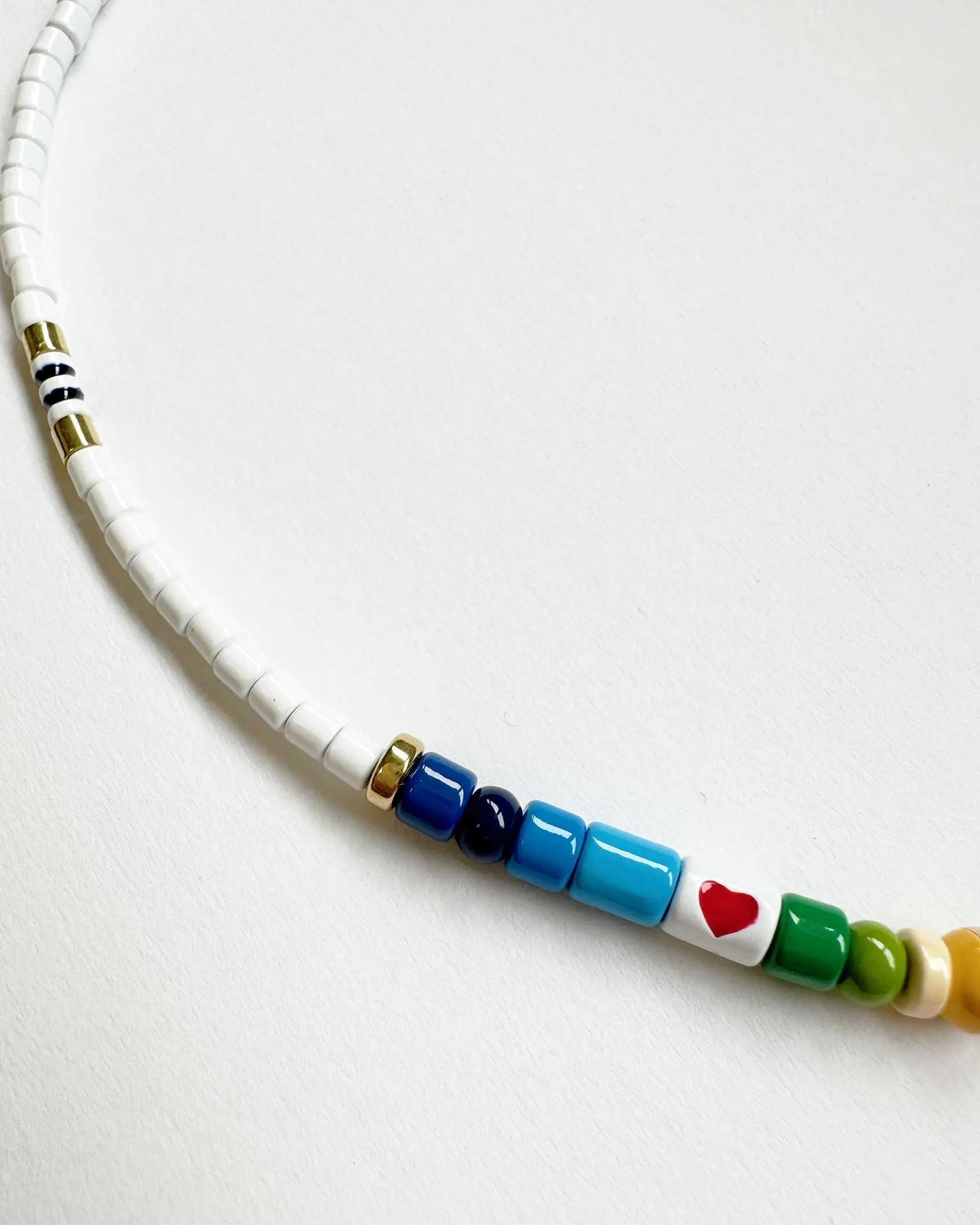 Rainbow & Heart beaded necklace