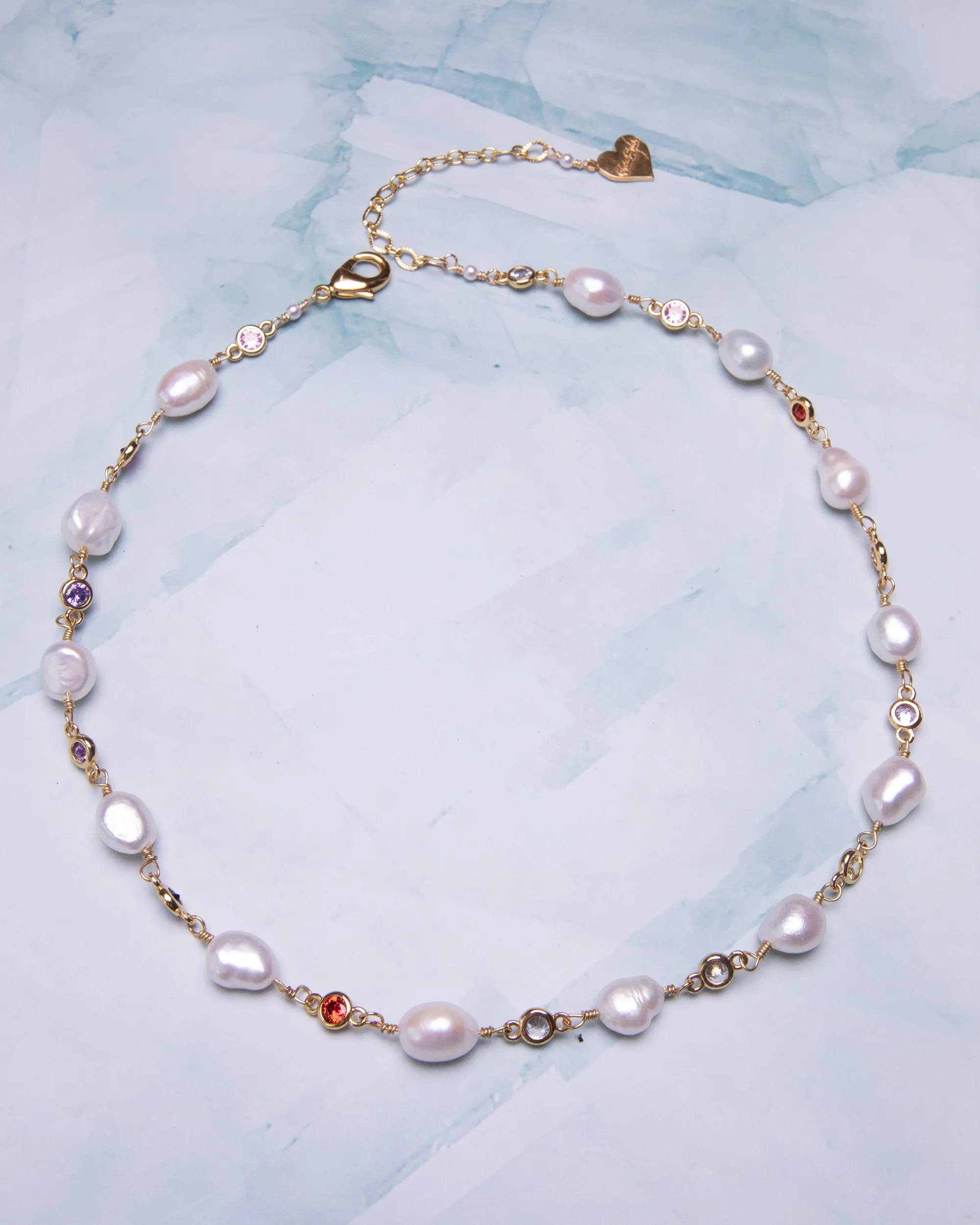 Rainbow Pearl Choker