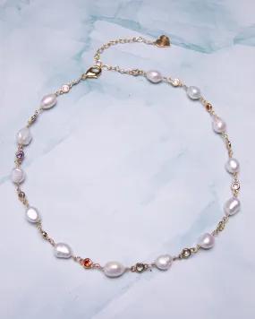 Rainbow Pearl Choker