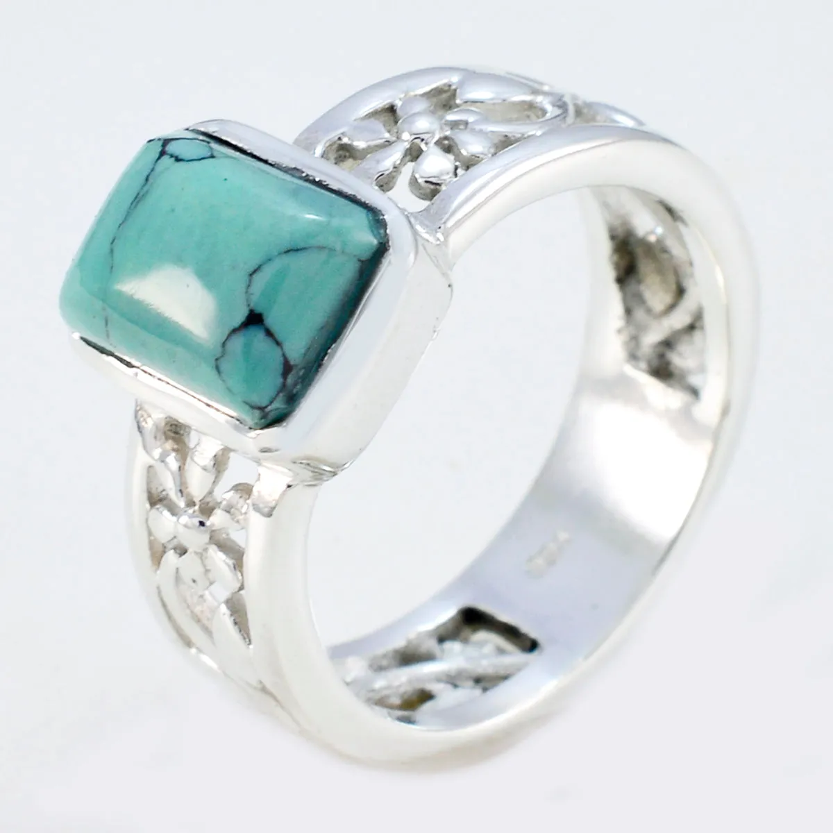 Riyo Charming Gemstone Turquoise 925 Silver Ring Popular Jewelry