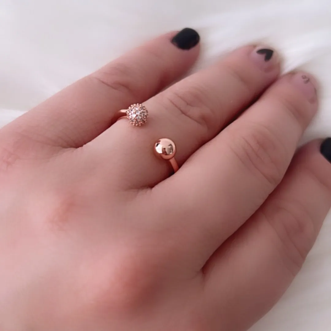 ROSE GOLD BALLS OPEN RING