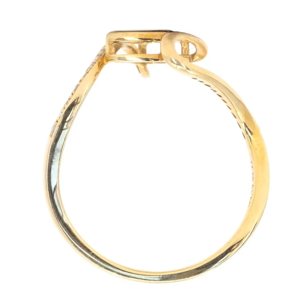 Rustic Diamond Slice Ring in 18k Yellow Gold