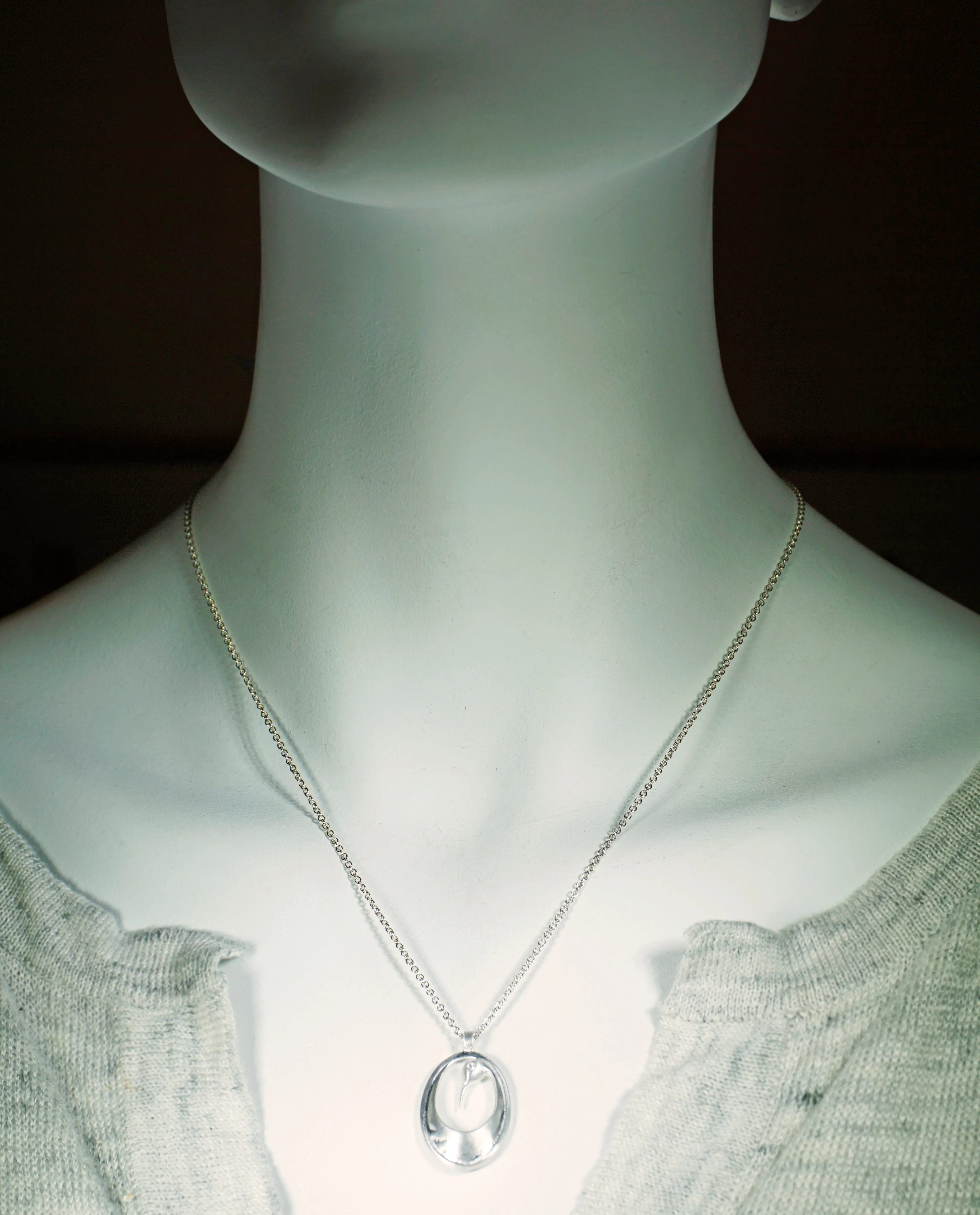 Small Crane Necklace with Diamond