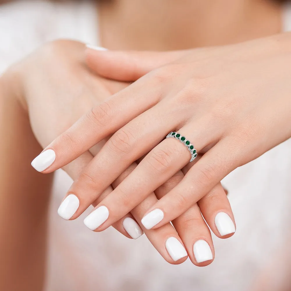 Stackable Expressions Created Emerald Ring in Sterling Silver