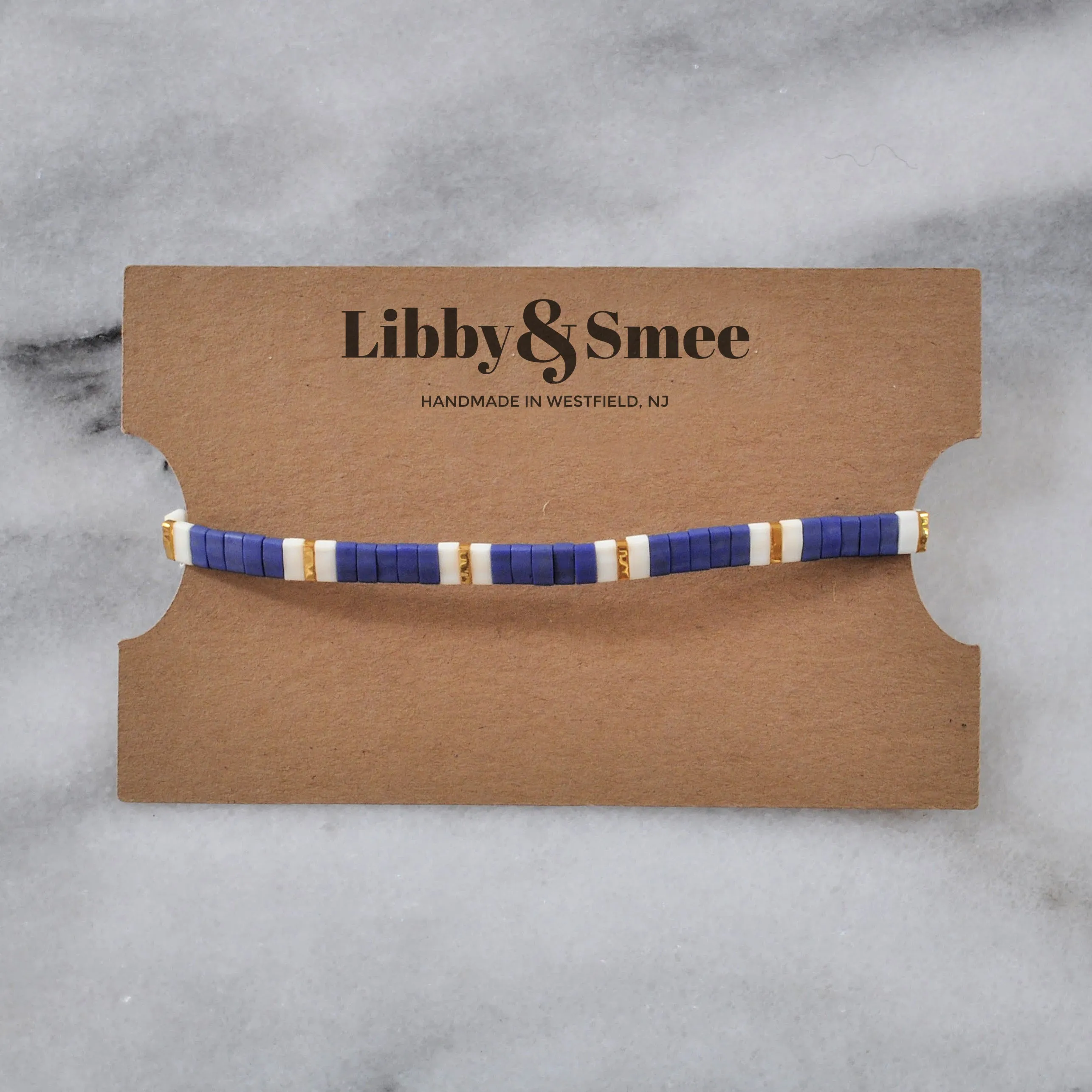 Stretch Tile Bracelet - NAVY PATTERN