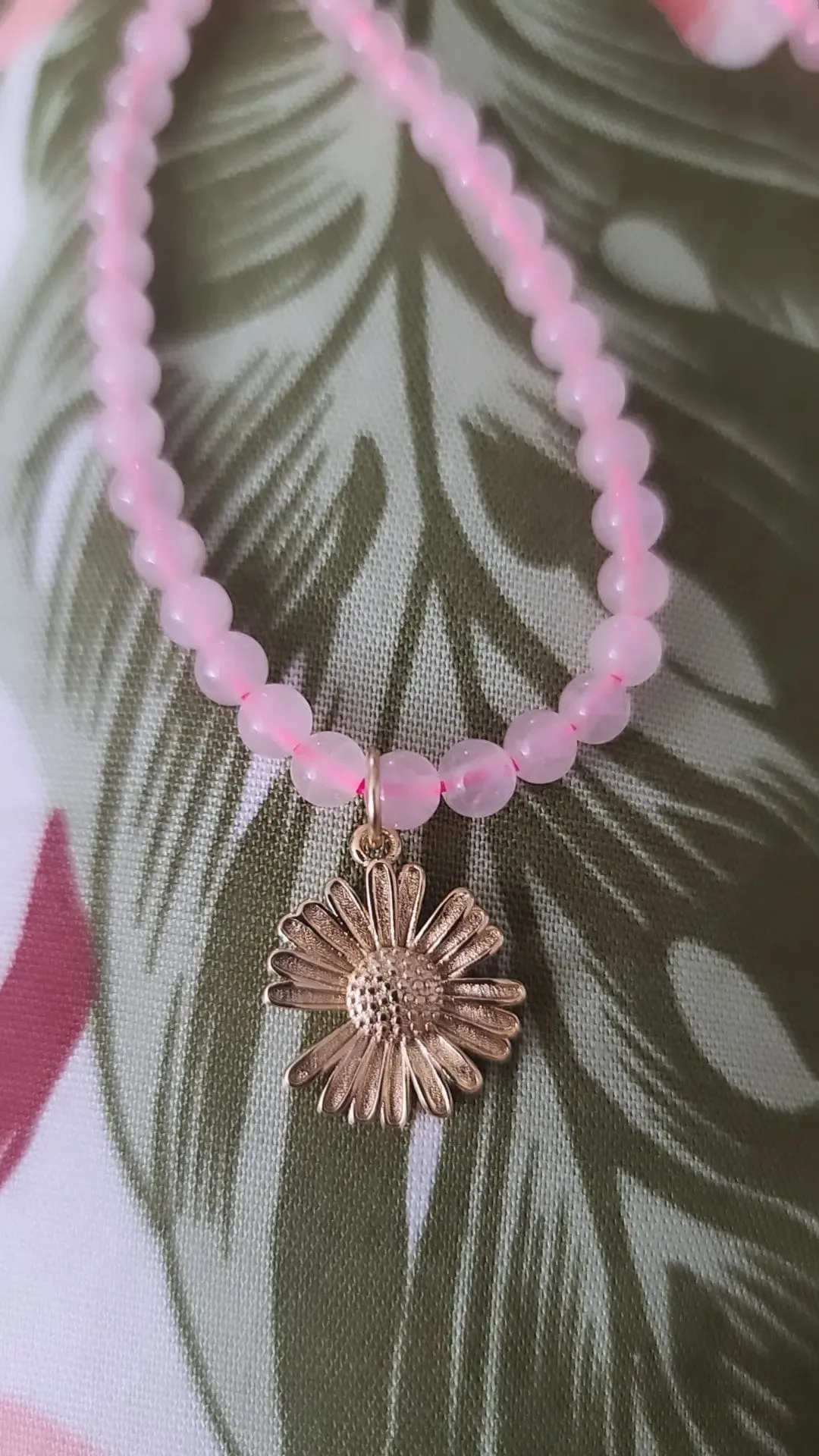 Sunflower Rose Quartz Necklace