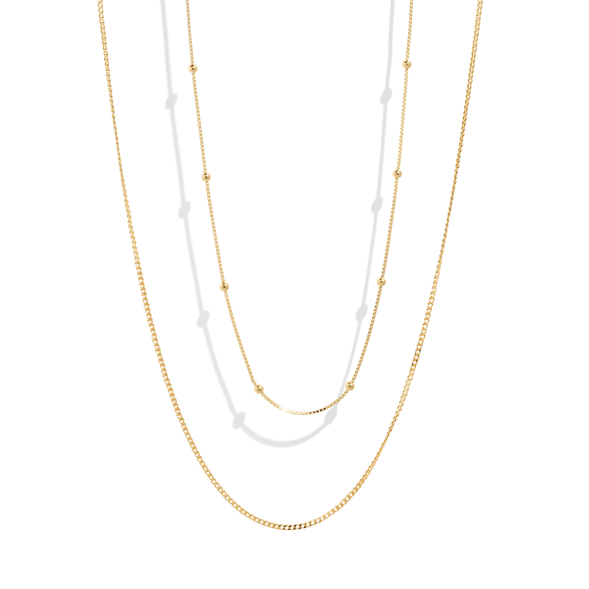 THE ESSENTIAL NECKLACE SET - 18k gold plated