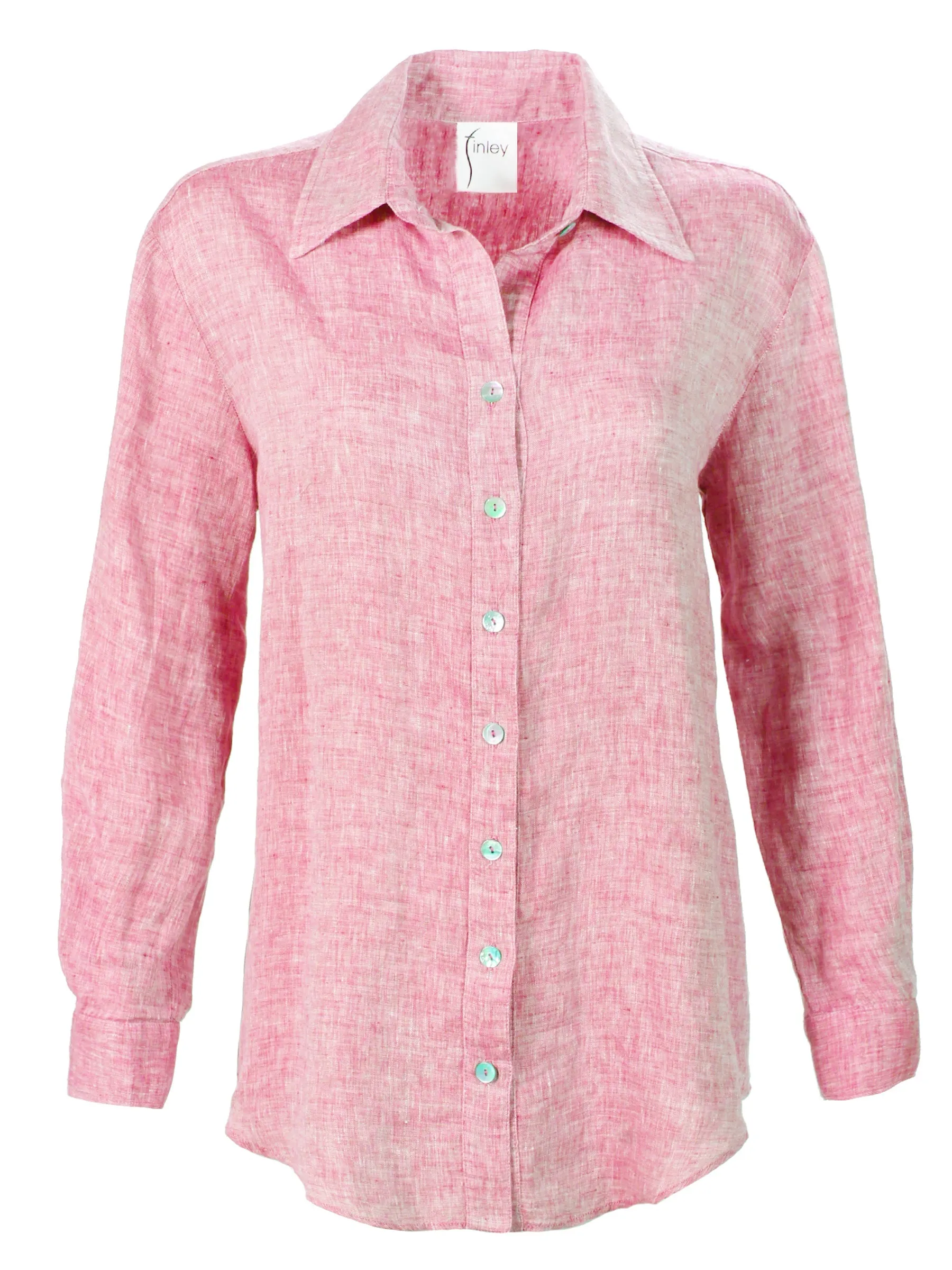 Washed Linen Monica Shirt Coral