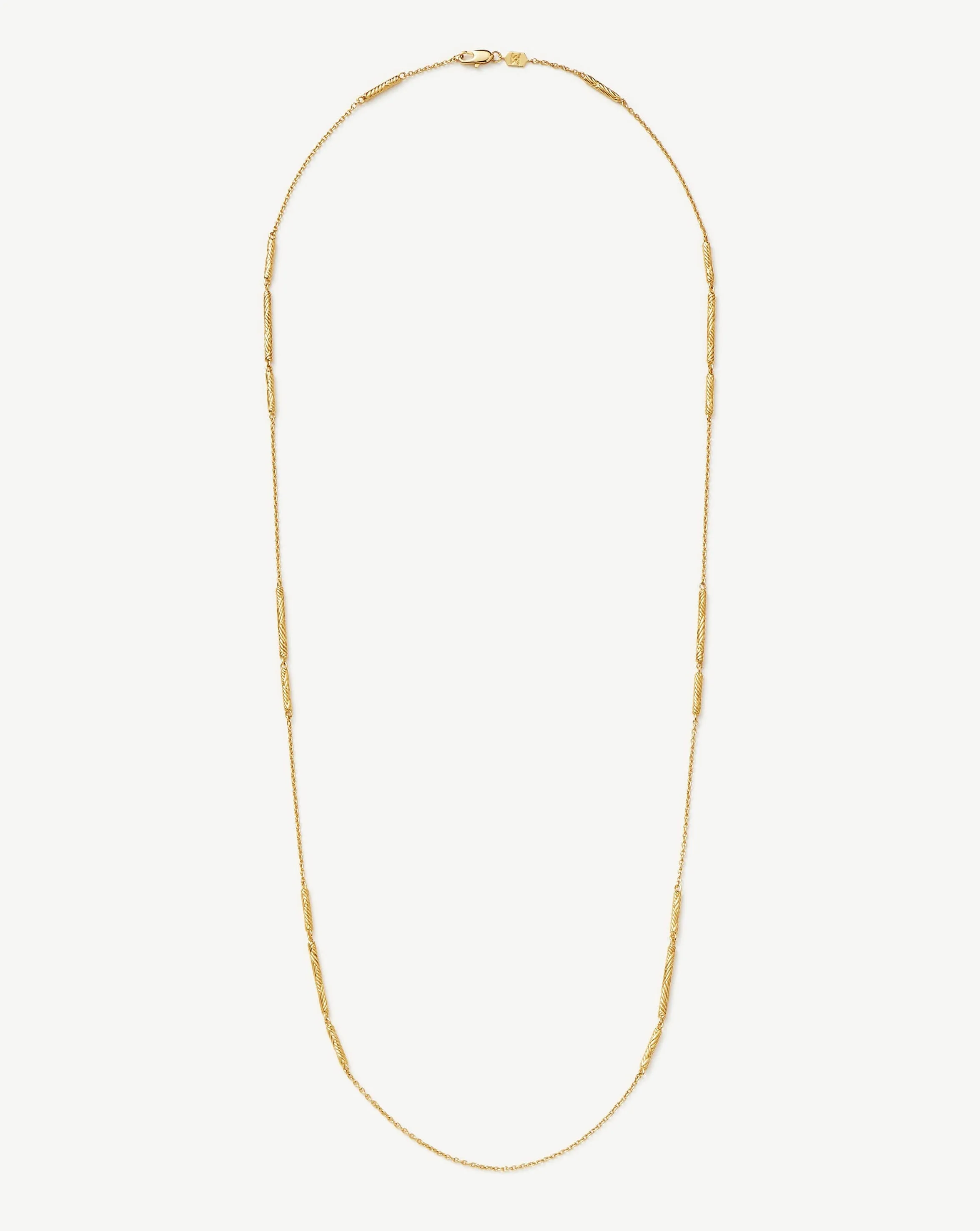 Wavy Ridge Extra Long Chain Necklace