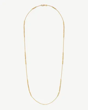 Wavy Ridge Extra Long Chain Necklace