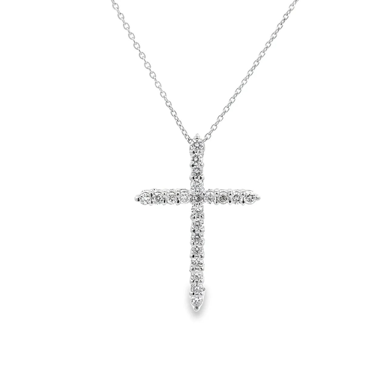 WD1321 White Gold and Diamond Cross Necklace