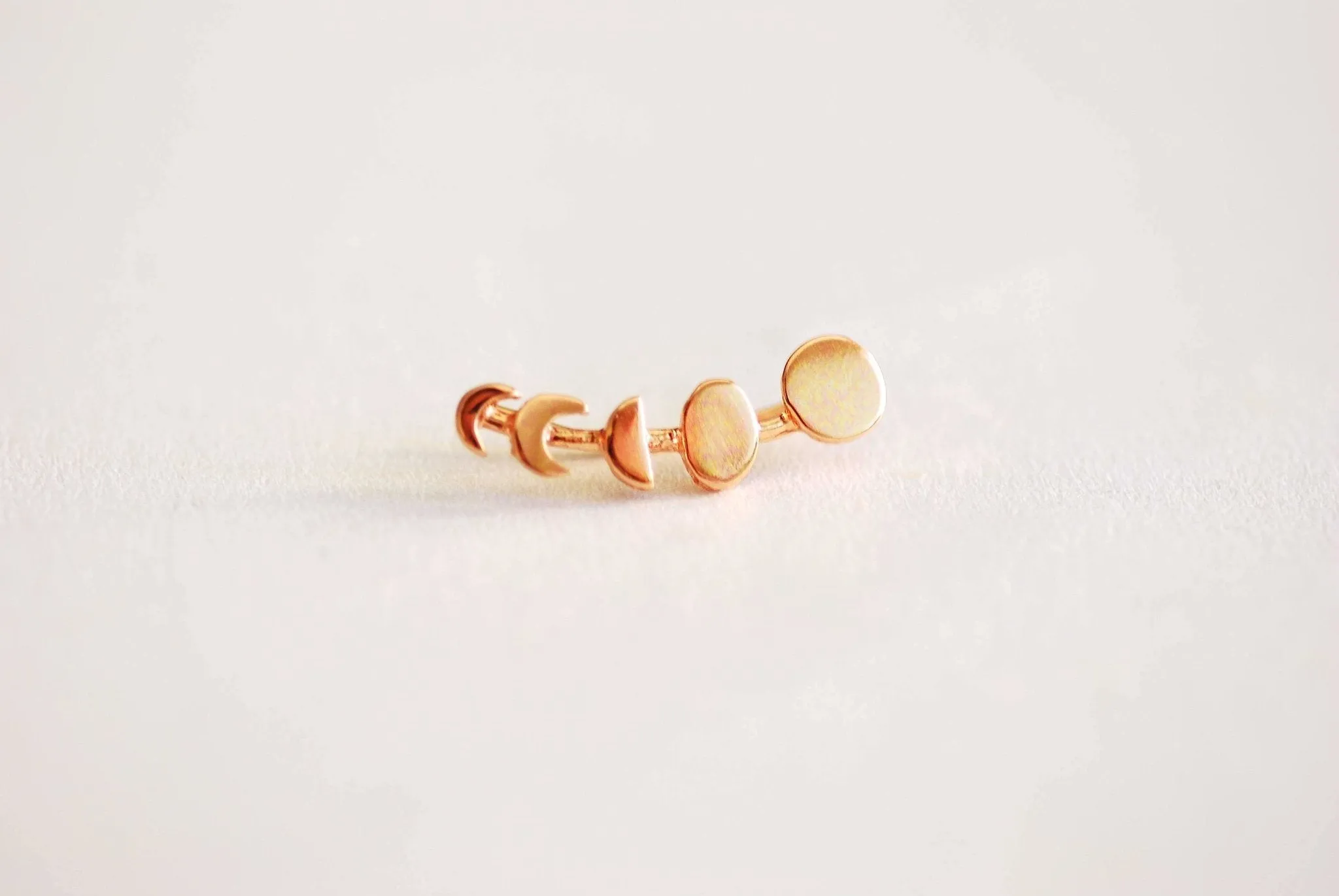 Wholesale Moon Phases Earrings Ear Climbers- 925 Sterling Silver, Gold, Rose Gold, Moon Phase Ear Crawlers, silver ear climbers, Moon Earrings, Sweeps