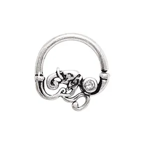 WildKlass 316L Stainless Steel Elephant Seamless Rings/Cartilage Earrings