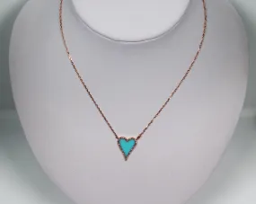 Woman 14k Rose Gold Heart Chain & Pendant