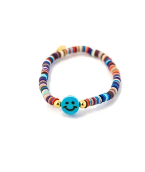 Zomi Happy Face Disc Stretch Bracelet